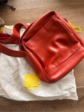 Mandarina Duck Red Leather Crossbody Bag